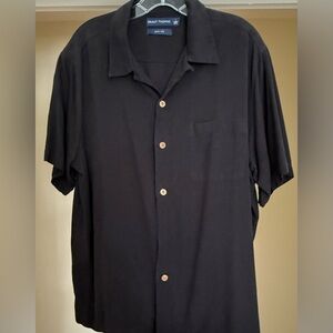 Giant Thomas Men's Black Casual Button Down Shirt